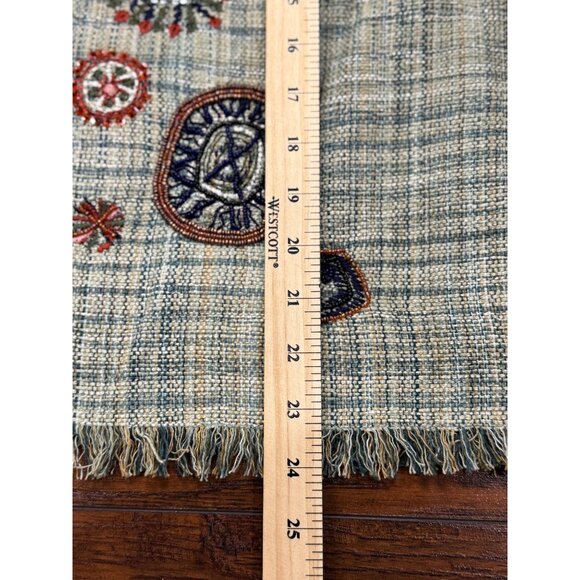 CHICO'S Womens Size 1 Green Multicolored Bohemian Embroidery Short Green Jacket - Picture 15 of 16